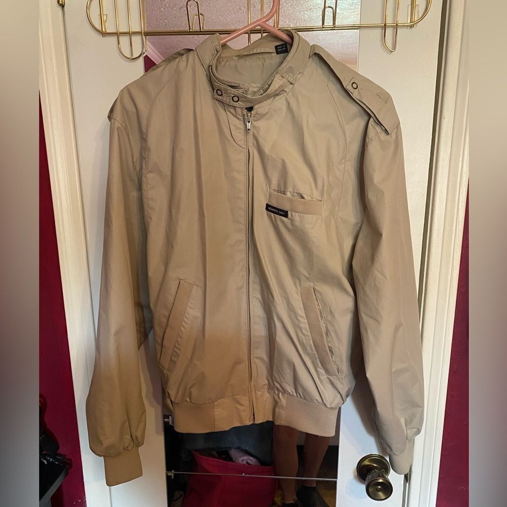 Vintage Men’s Members Only Tan/Khaki Jacket